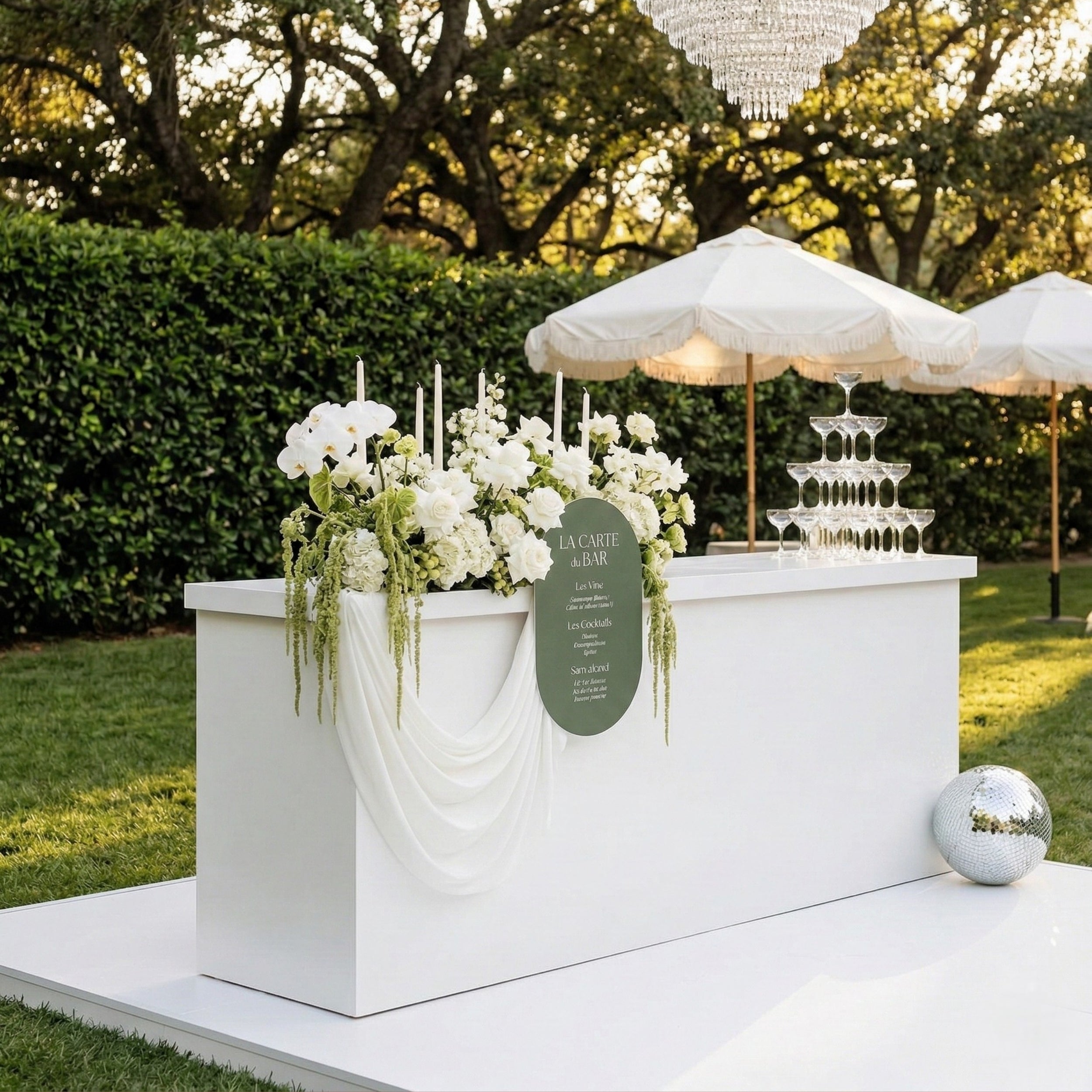 Panneau de mariage bar à cocktails