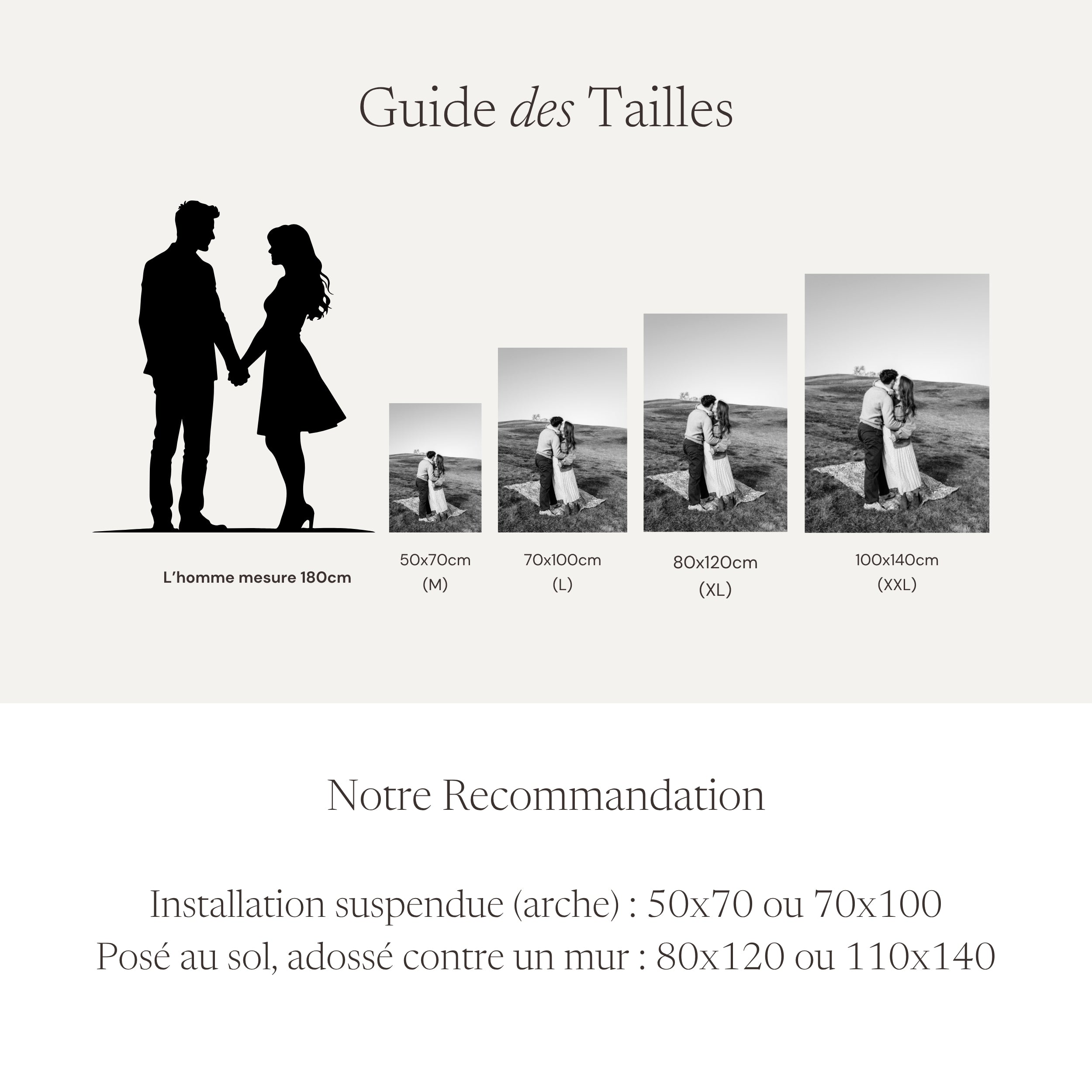 Panneau photo mariage XXL｜Couleur ou Noir & Blanc Rétro