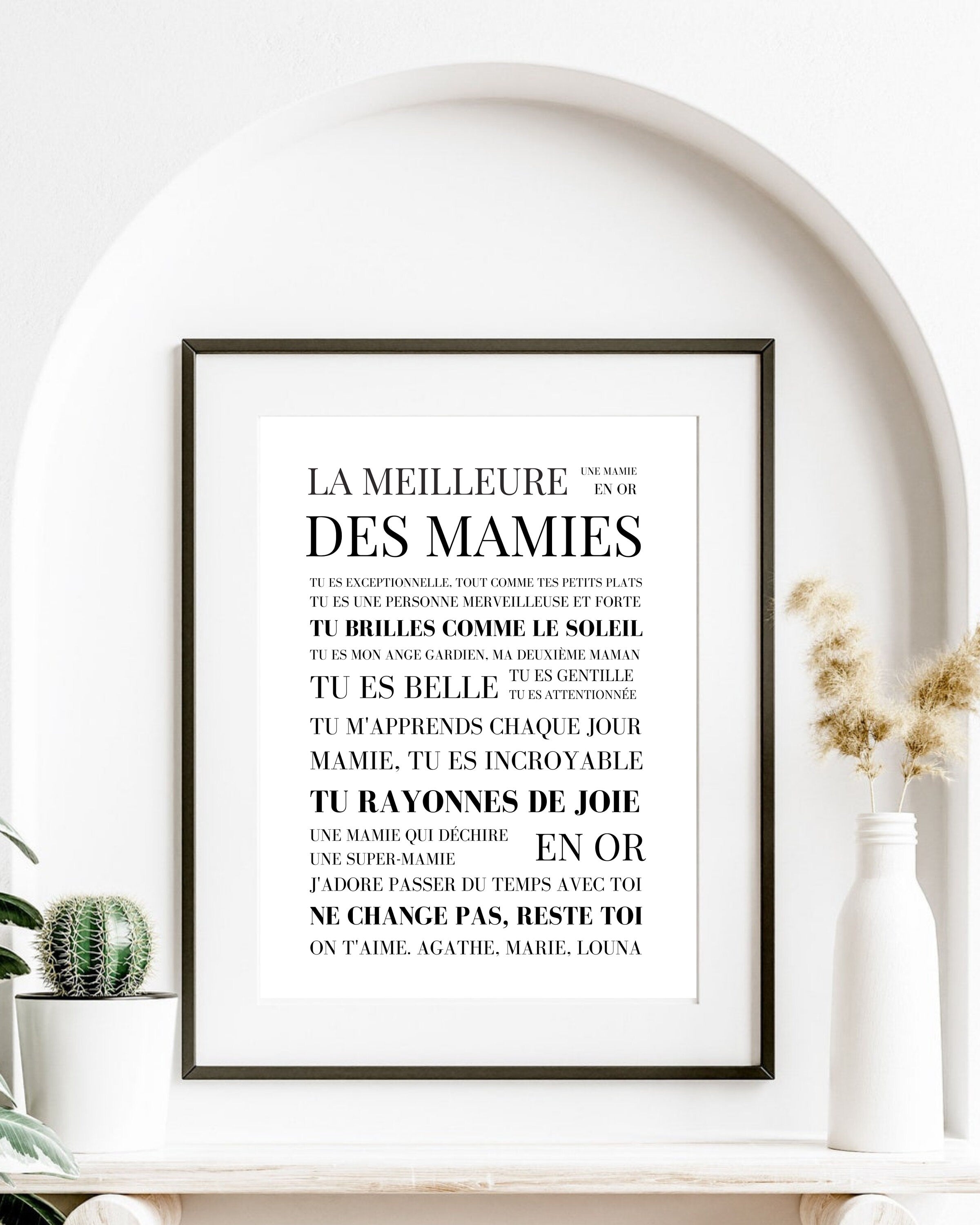 Cadre Mamie - L'Affiche mots pour mamie