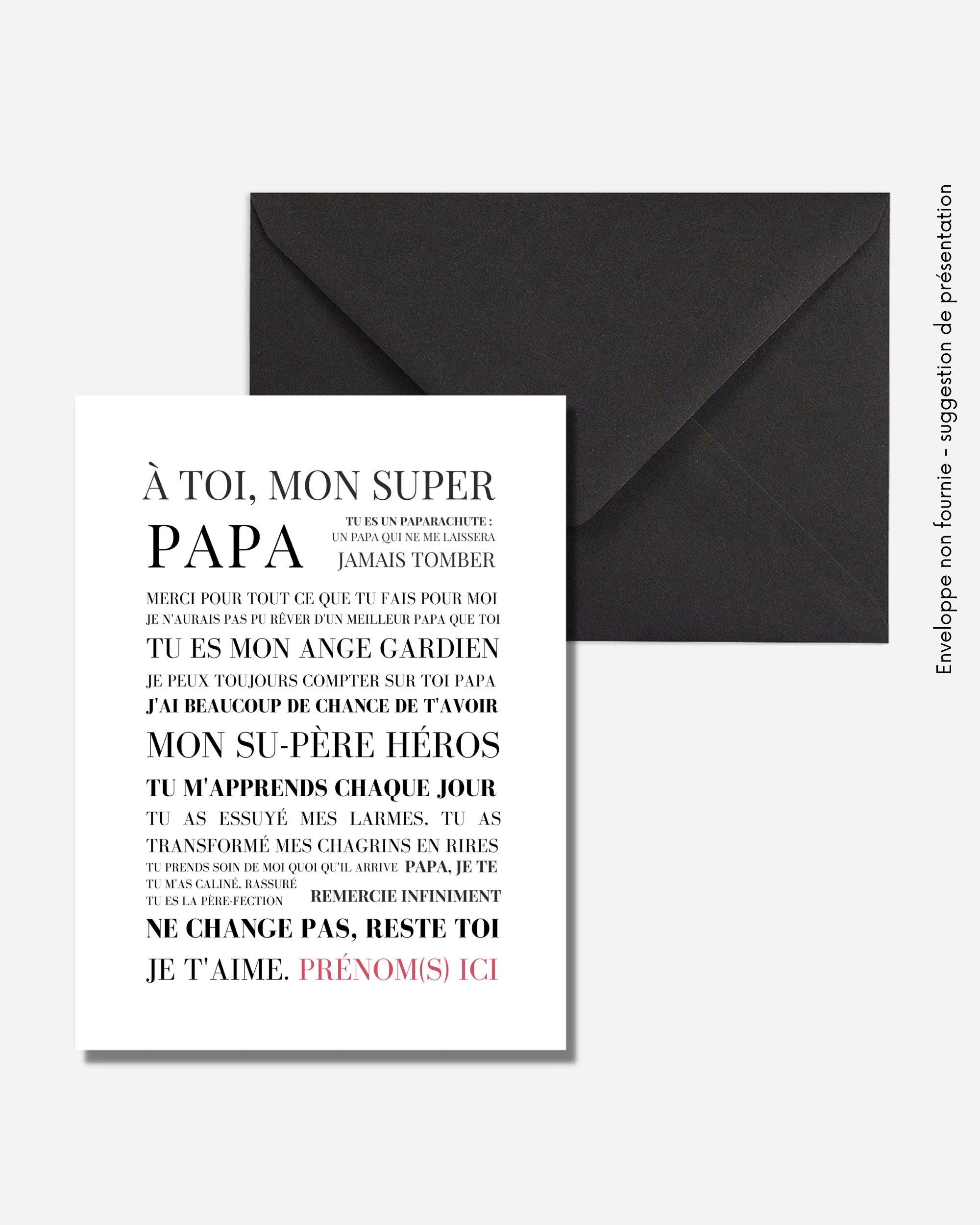 Affiche Papa - Les Mots pour Papa