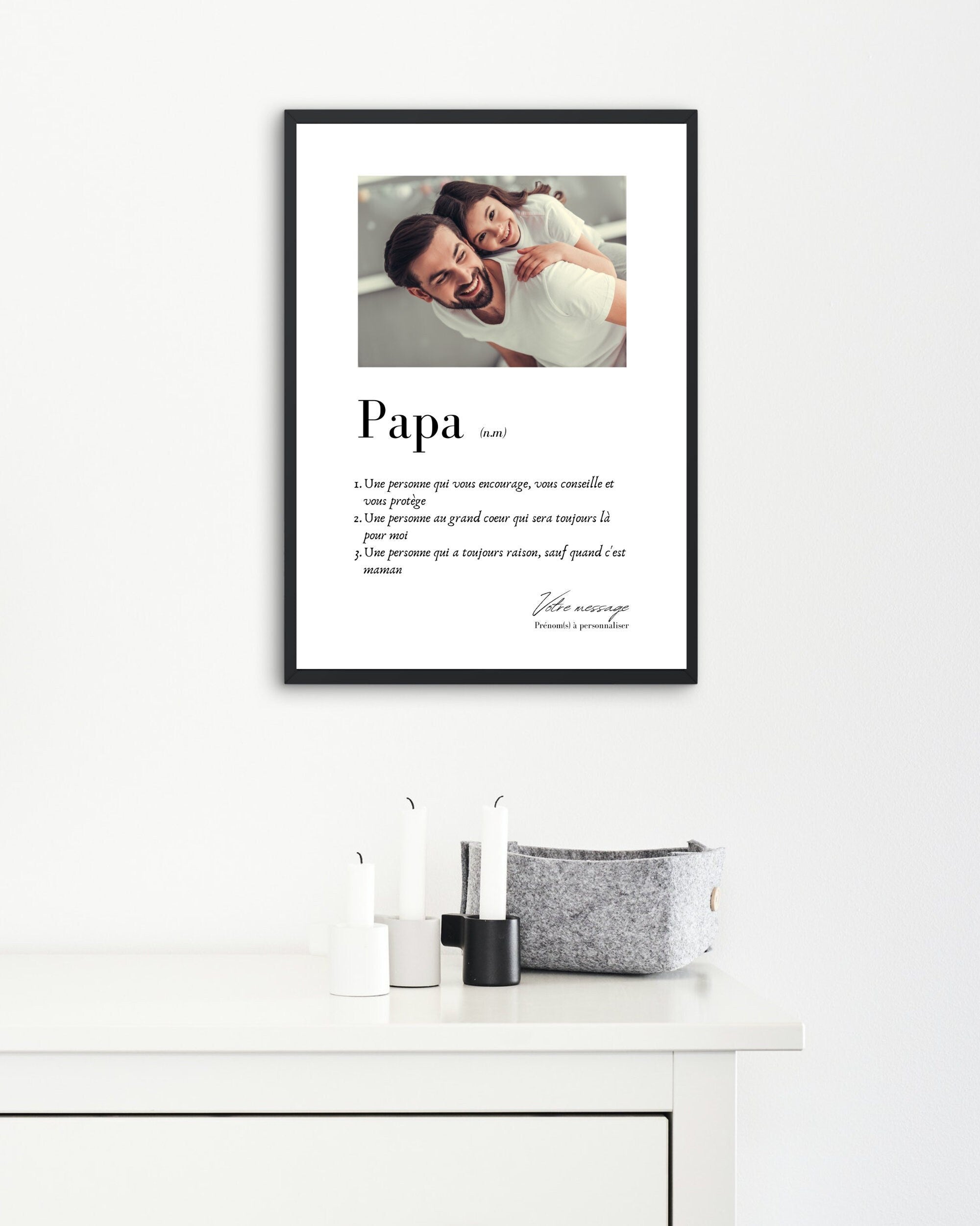 Affiche Papa - Le cadre photo à définition personnalisée