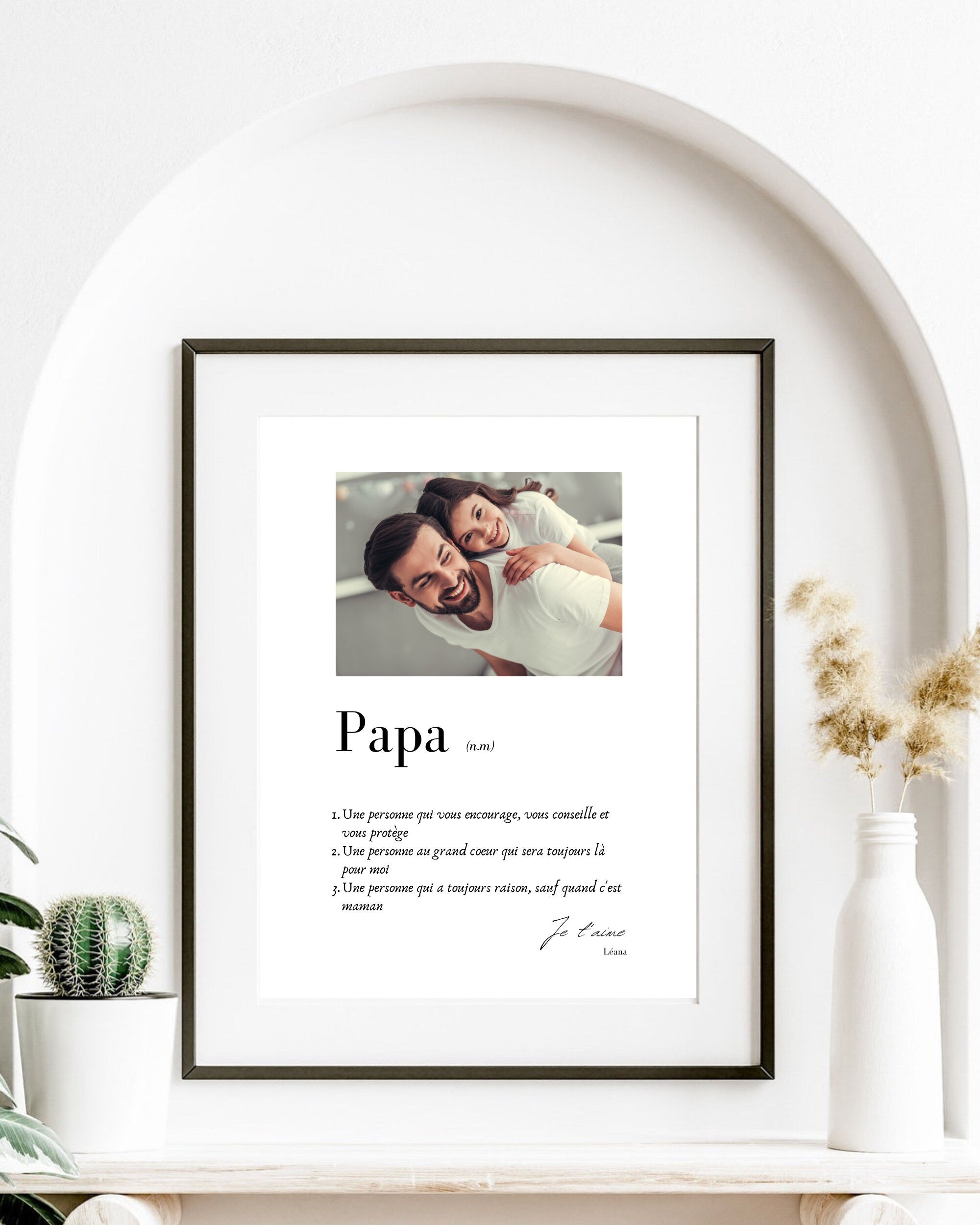 Affiche Papa - Le cadre photo à définition personnalisée