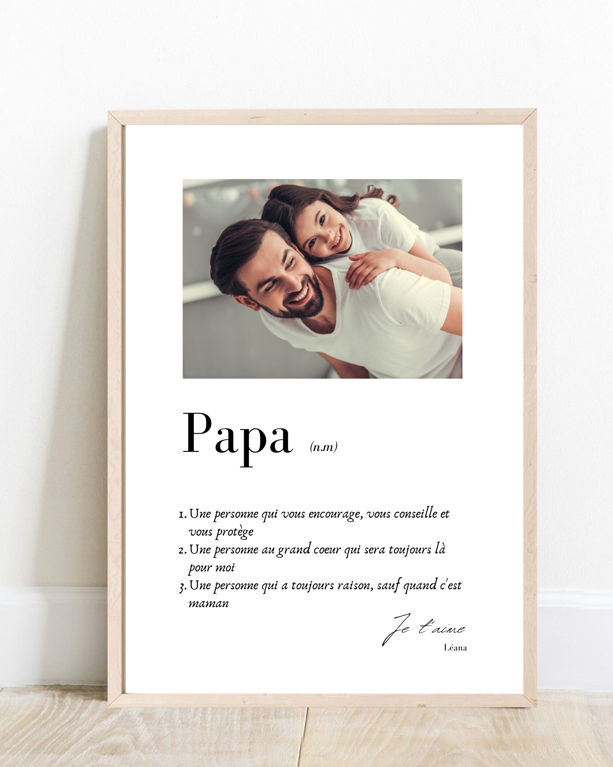 Affiche Papa - Le cadre photo à définition personnalisée