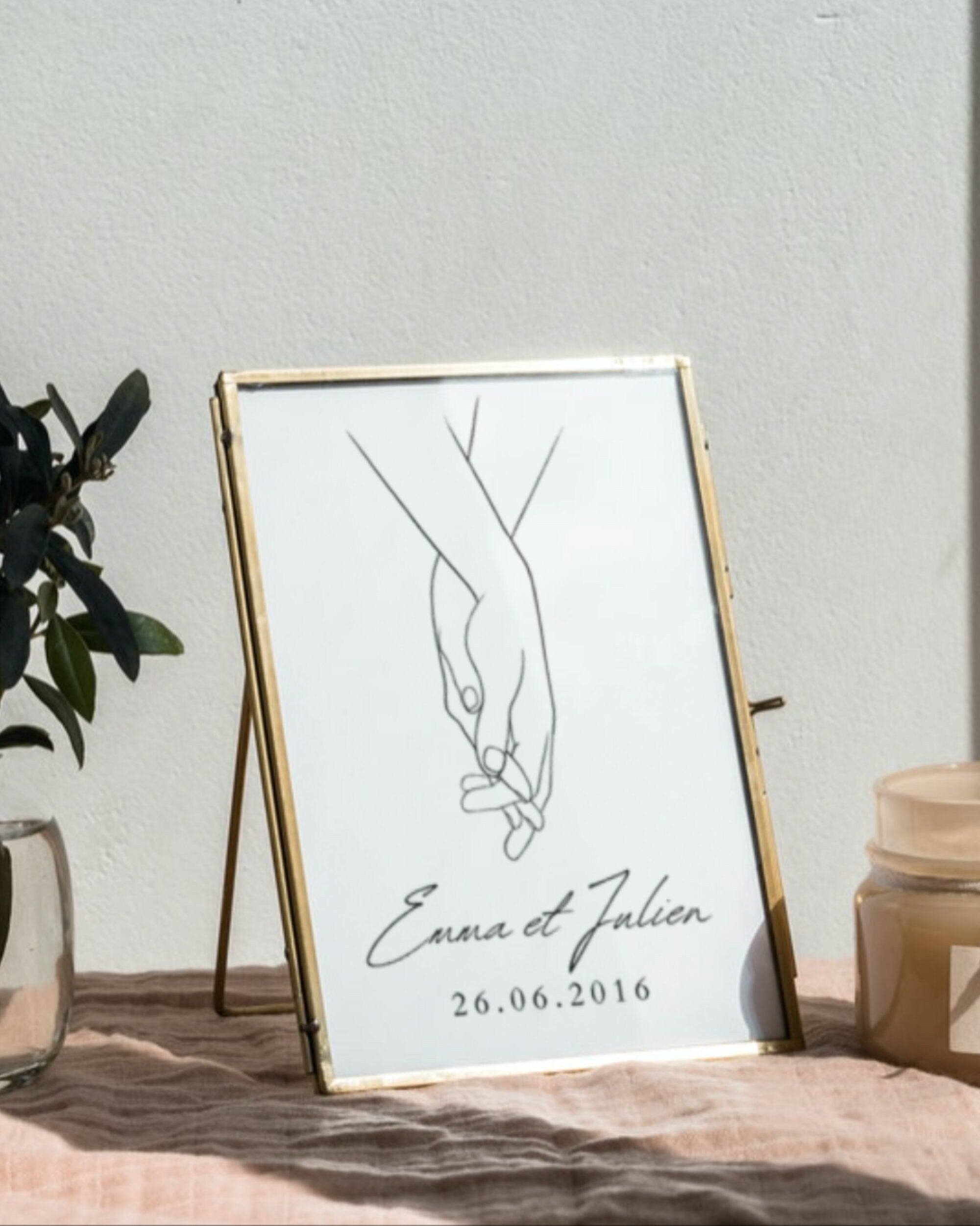 Cadeau de Mariage Personnalisé - L'Affiche Mains Entrelaçées