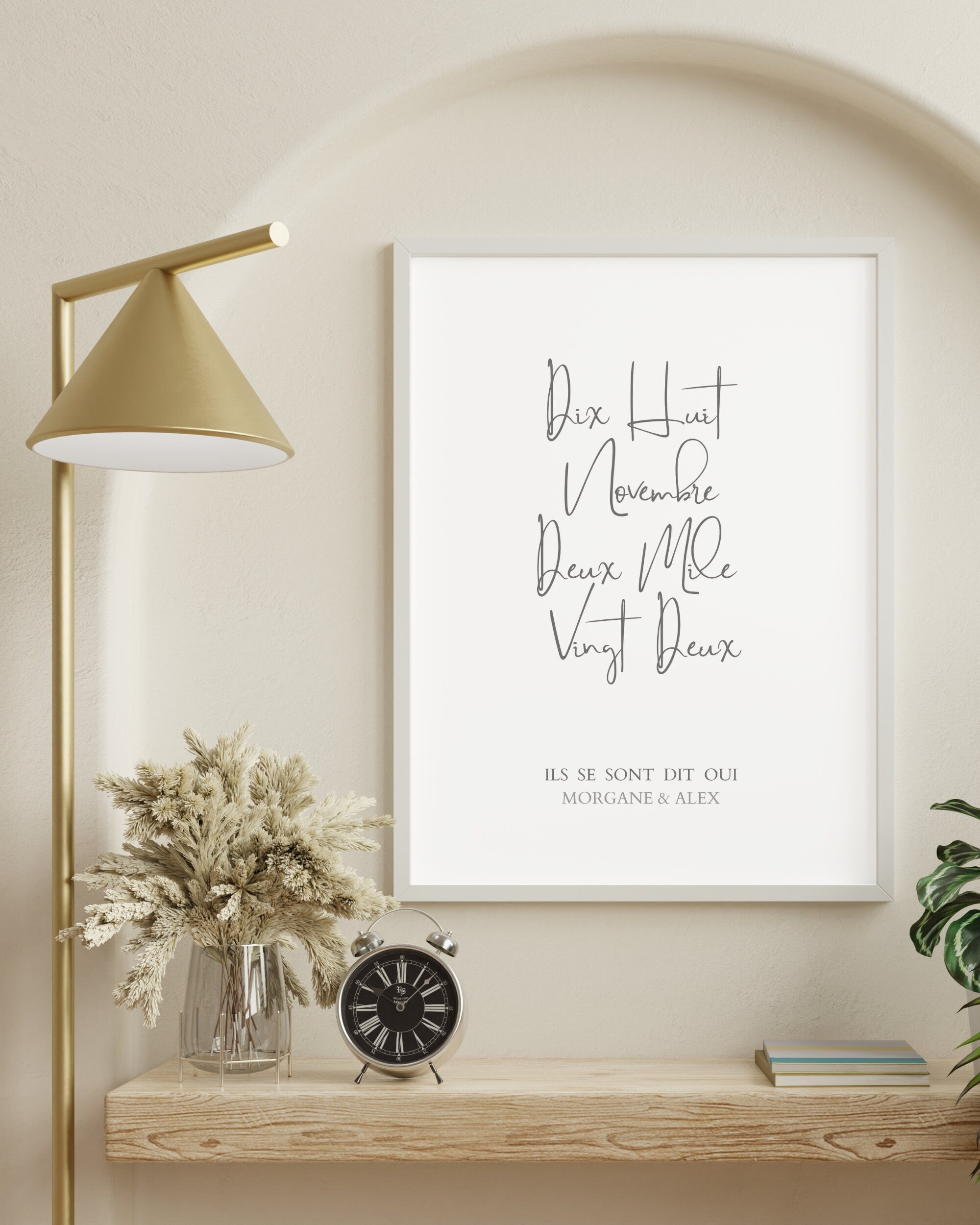 Cadeau de Mariage Personnalisé - Affiche Date Mariage - Calligraphie