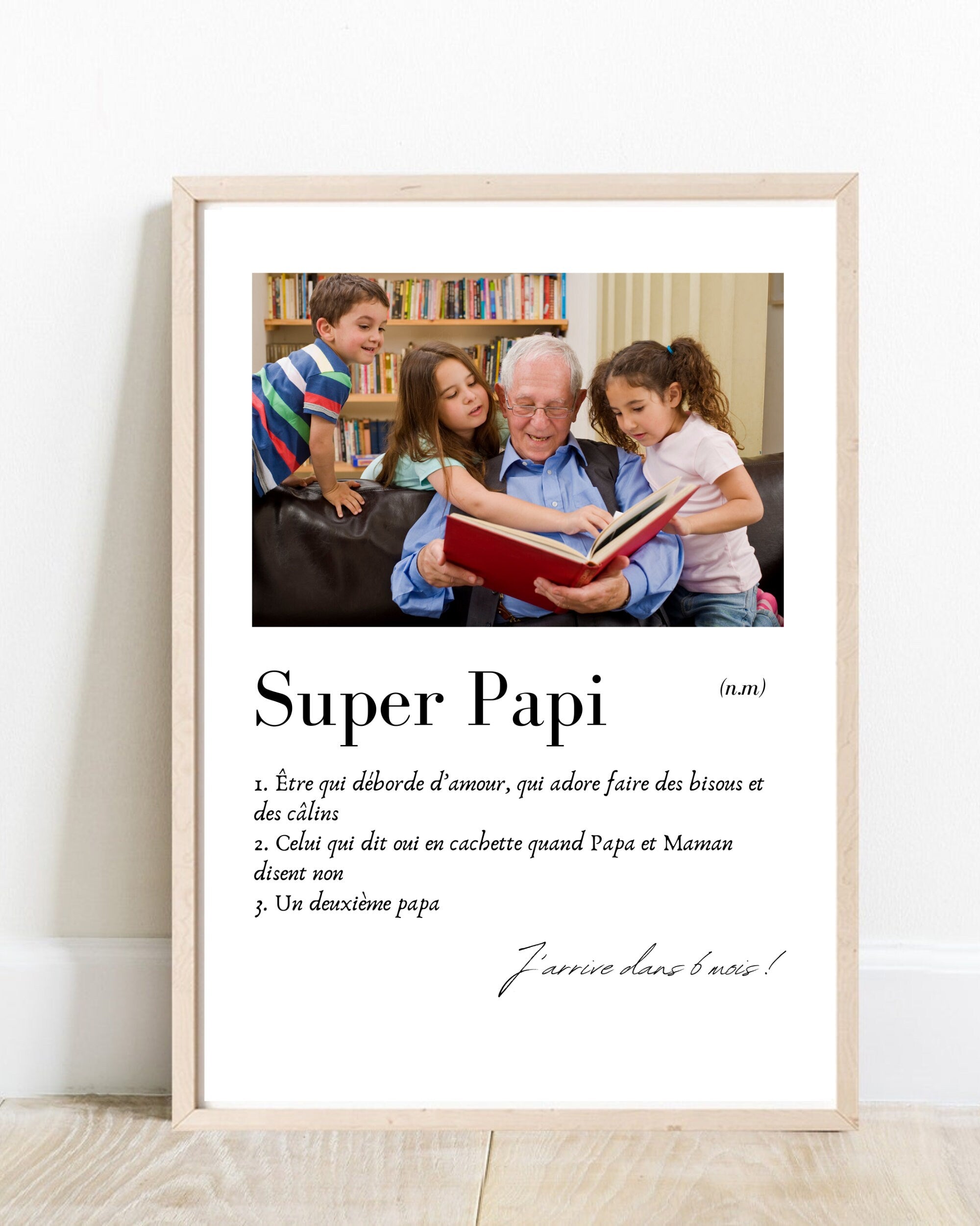 Affiche Papi - Le Cadre Photo à définition personnalisée "Super Papi"