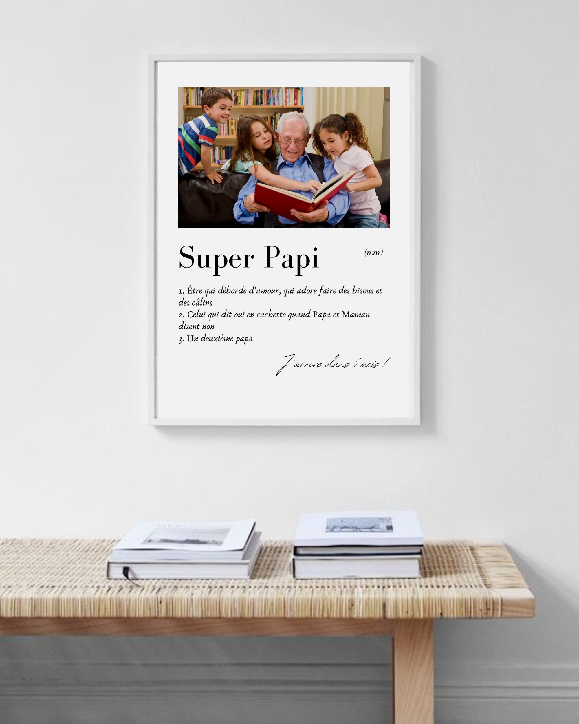 Affiche Papi - Le Cadre Photo à définition personnalisée "Super Papi"