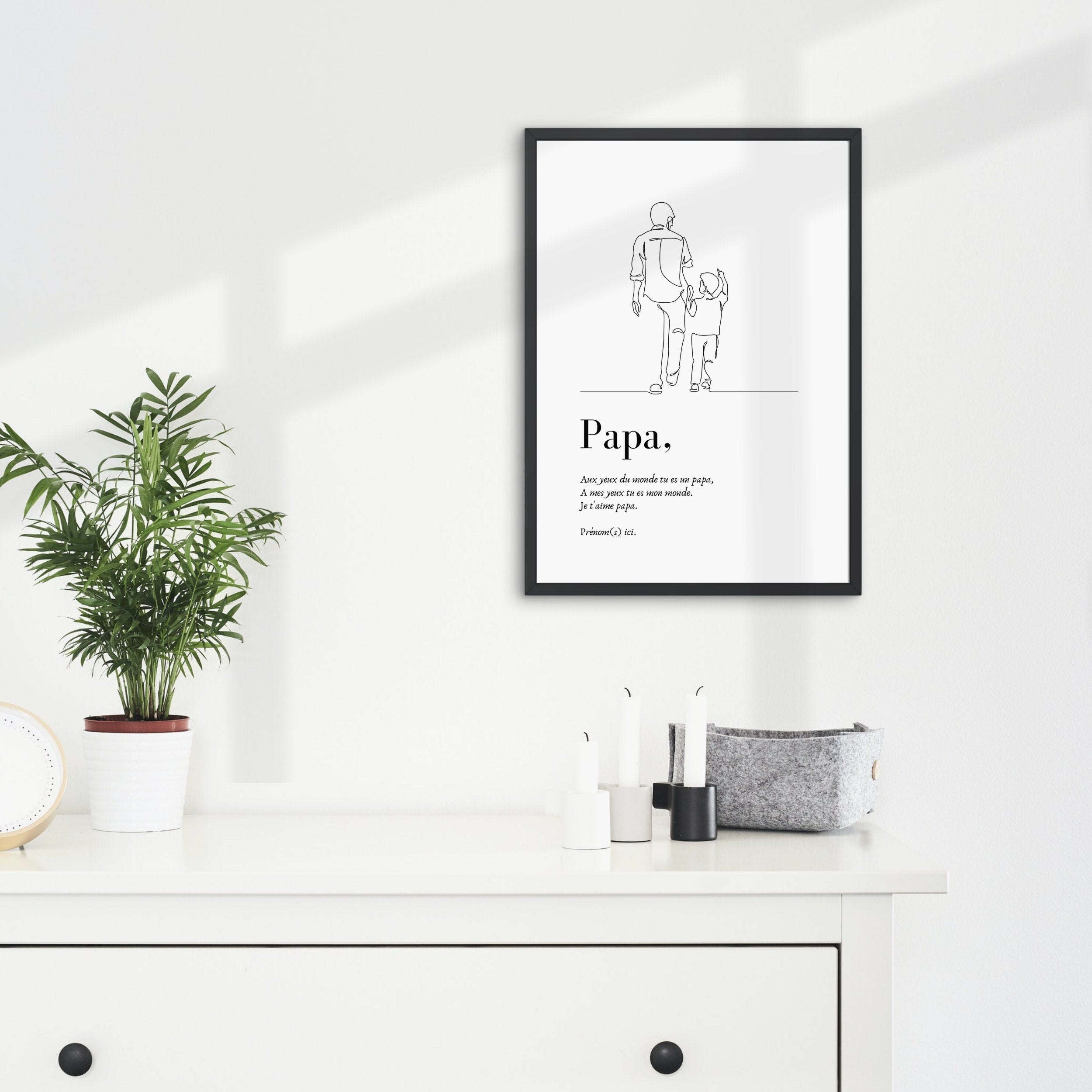 Affiche Papa - L'illustration "Papa & Moi" avec citation