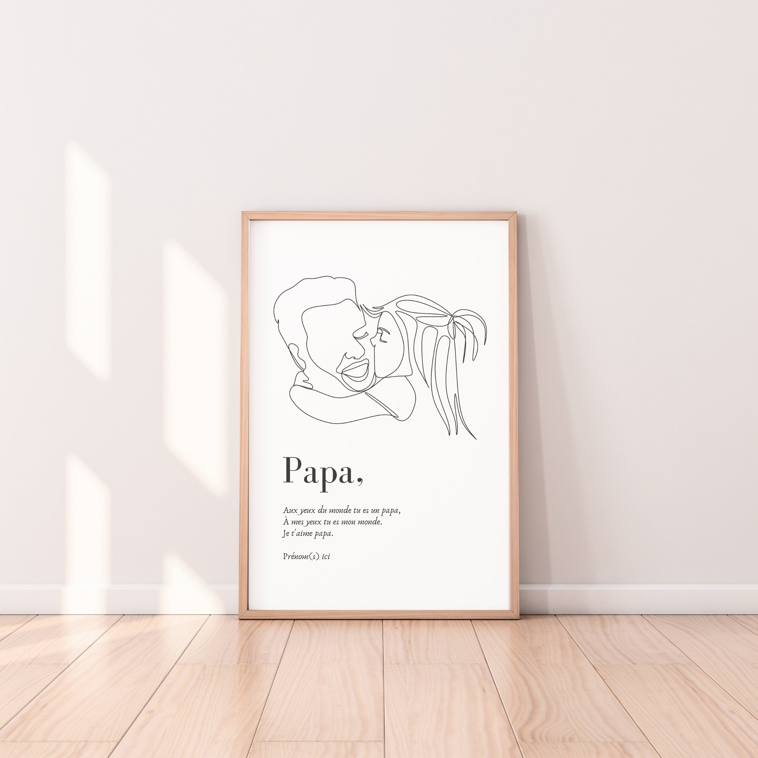 Affiche Papa - L'illustration "Bisou sur la joue"