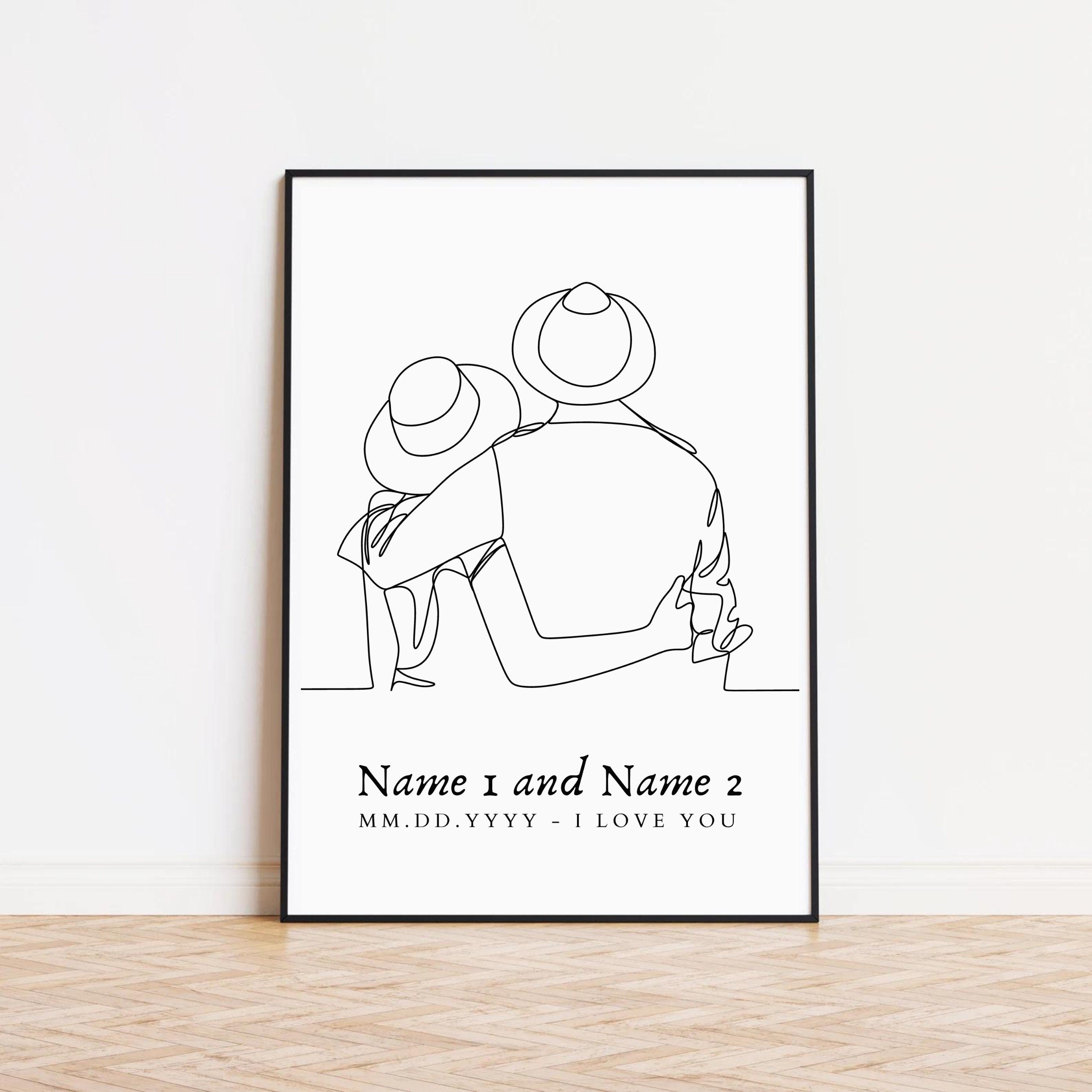 Affiche Personnalisée Couple - L'Illustration "Vacances"