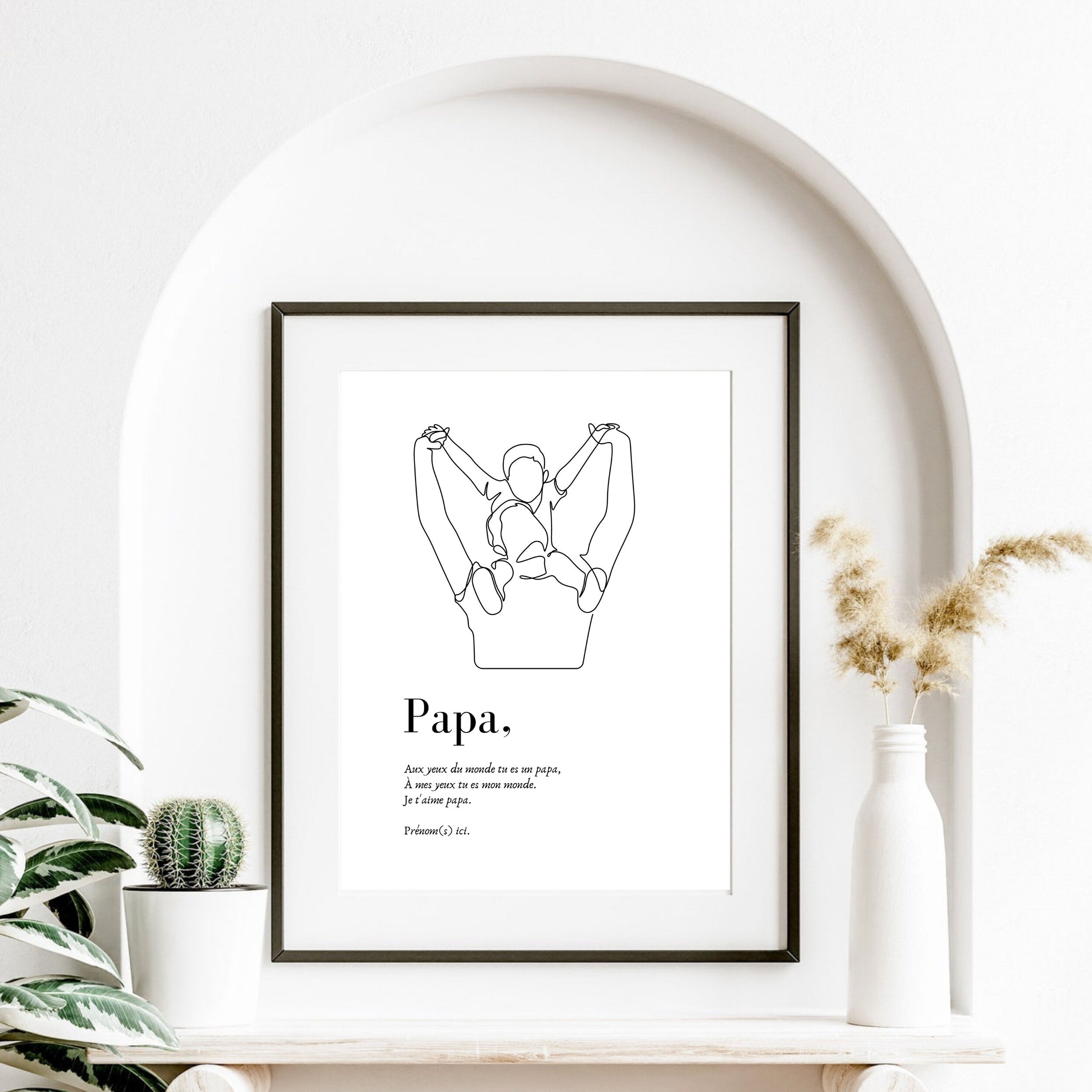 Affiche Papa - L'illustration "Sur les épaules de papa"