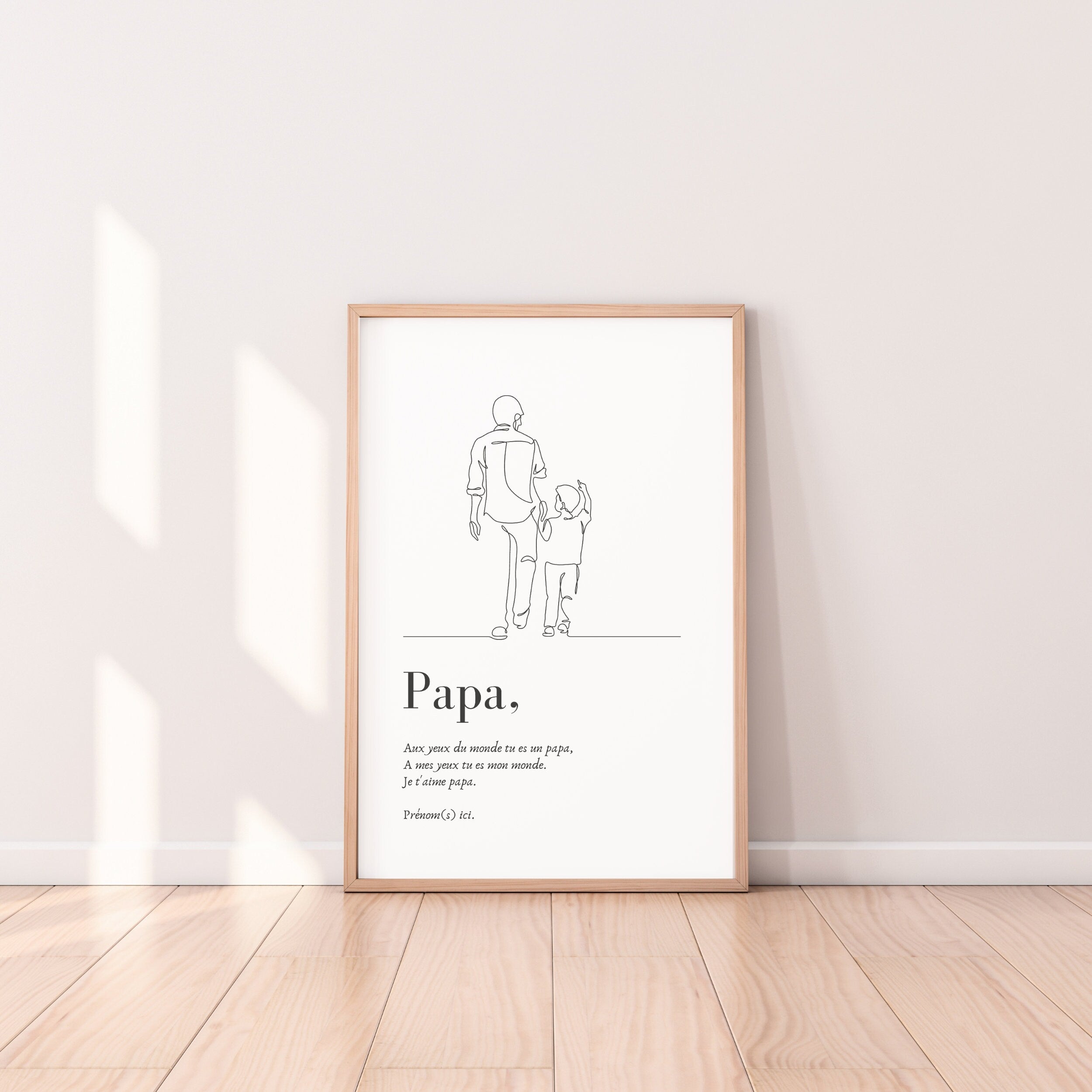 Affiche Papa - L'illustration "Papa & Moi" avec citation