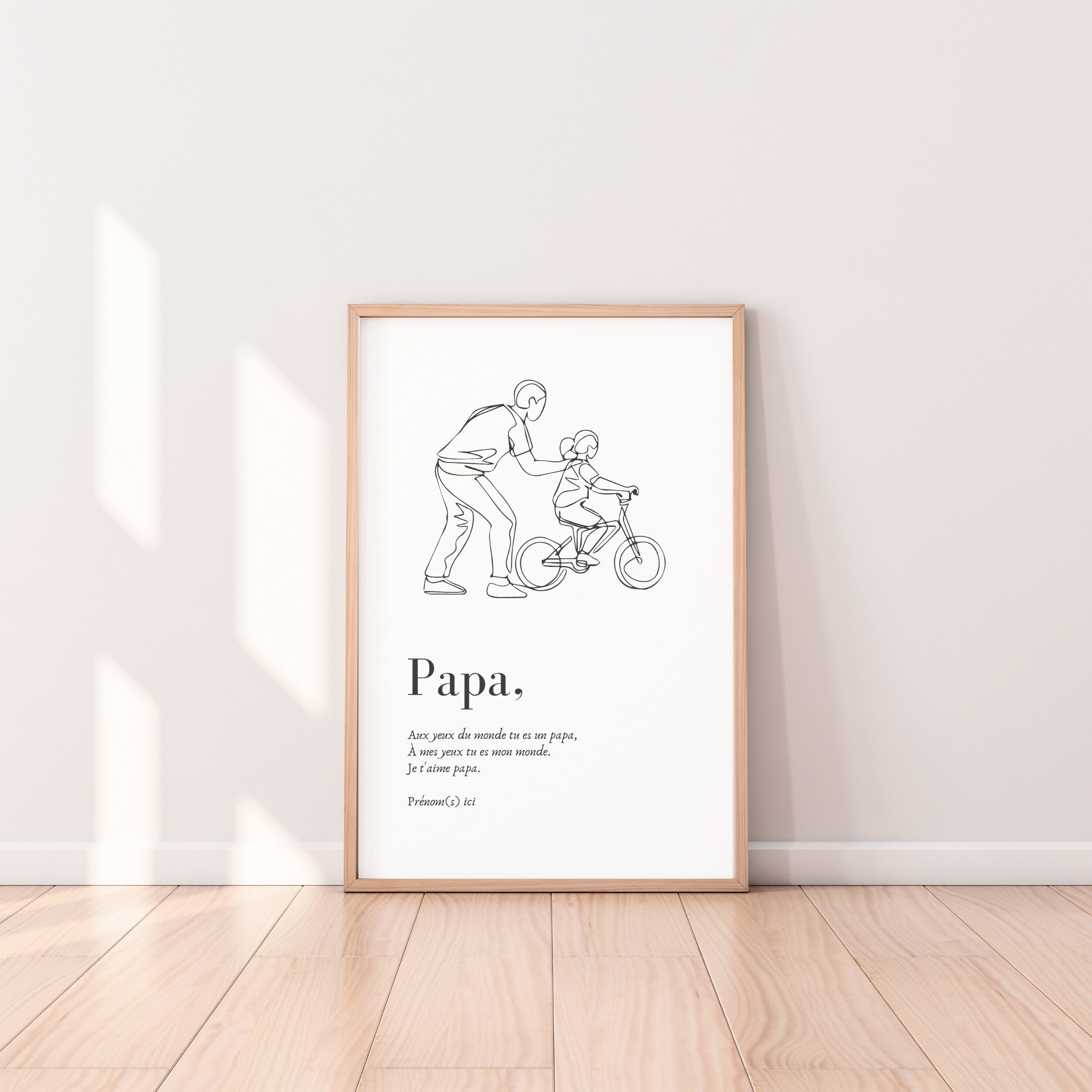 Affiche Papa - L'illustration "Le Vélo"