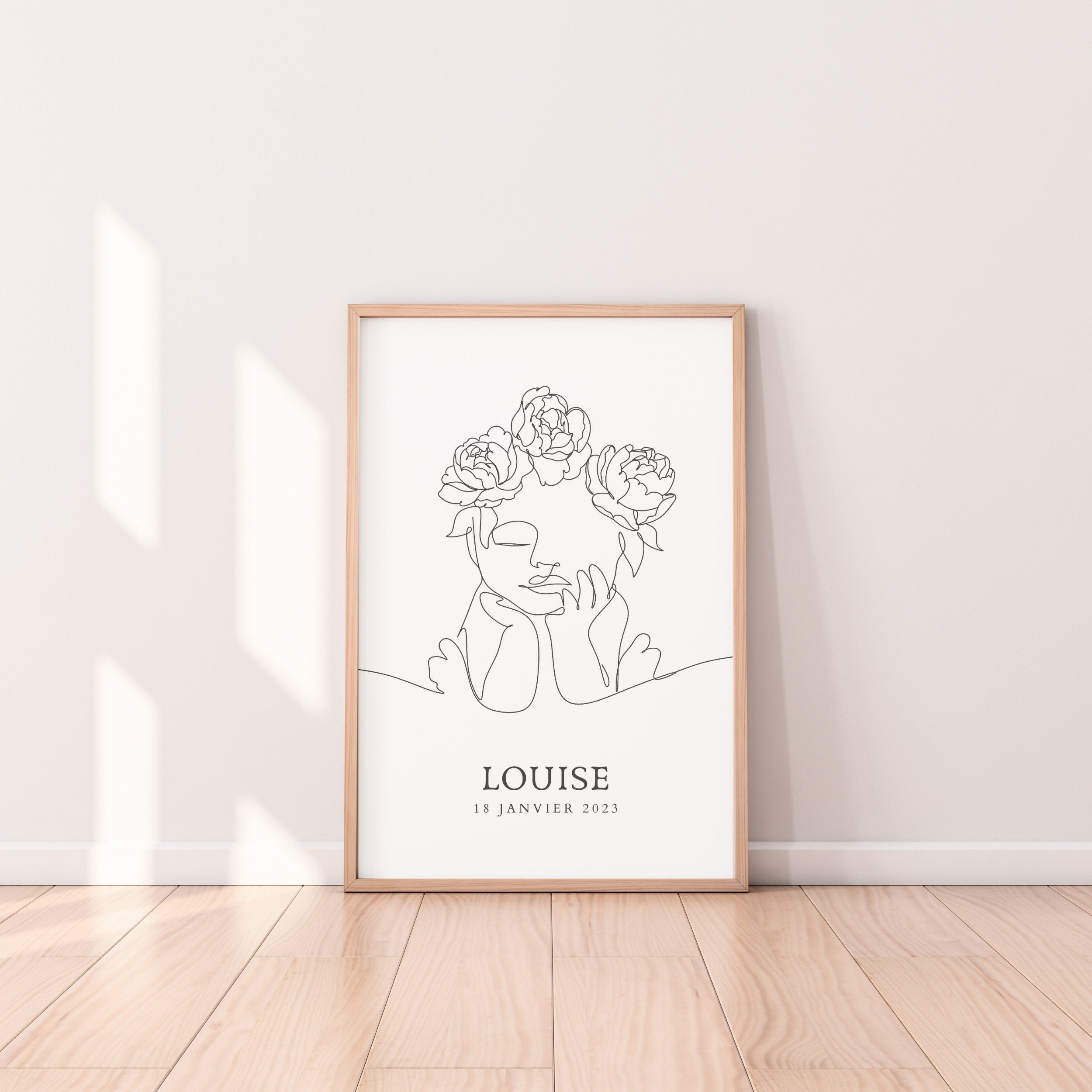 Affiche de Naissance - Illustration "Baby Roses"