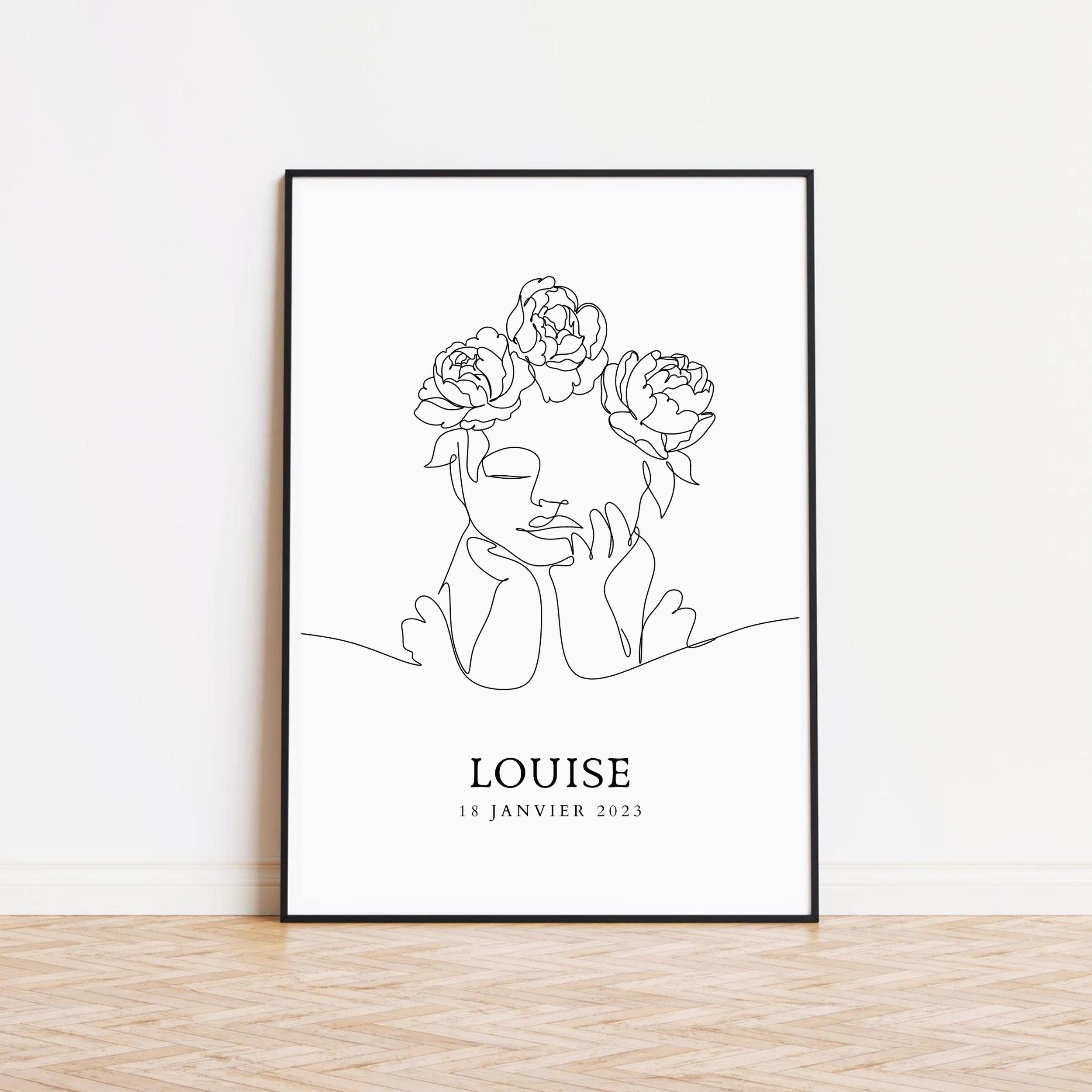 Affiche de Naissance - Illustration "Baby Roses"