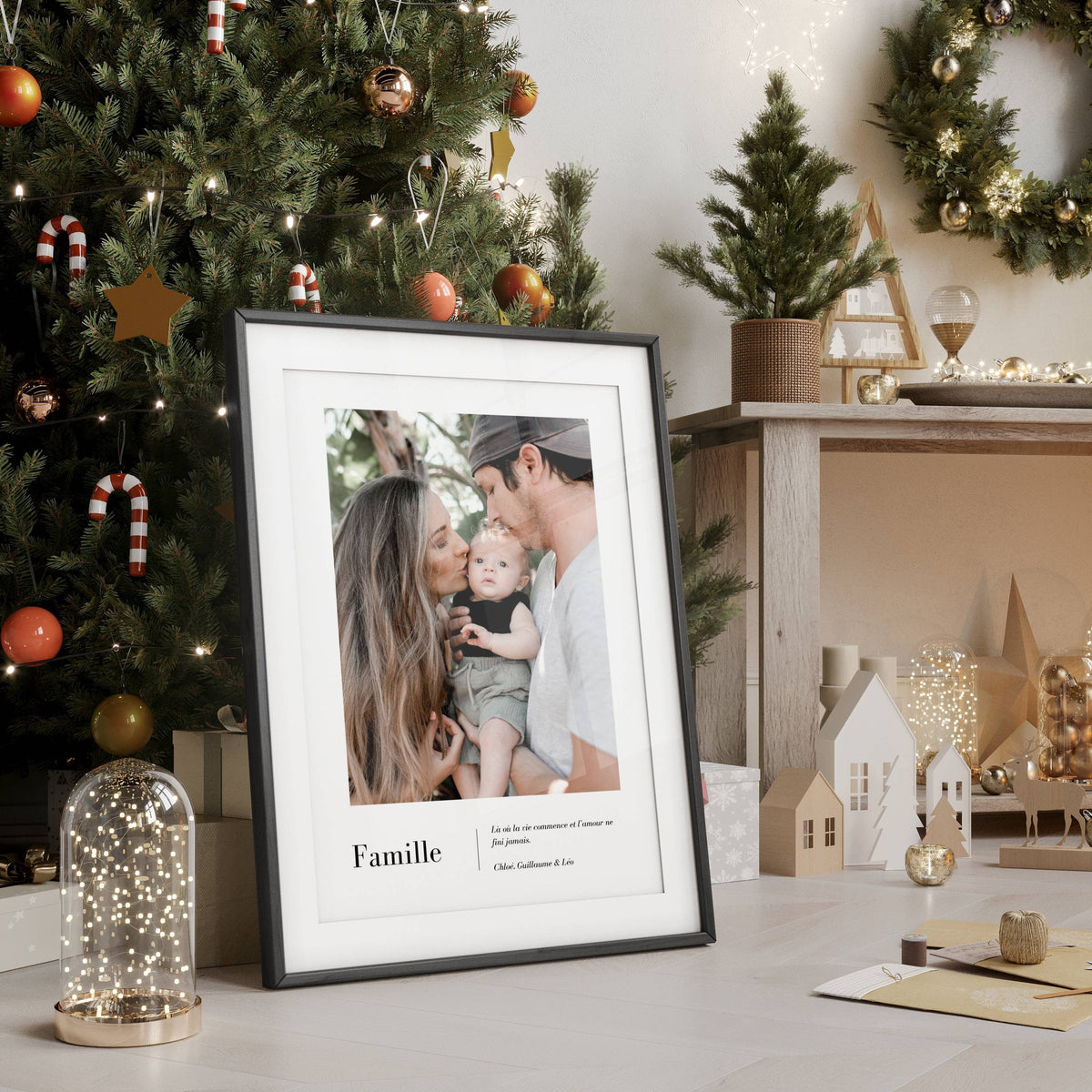 Affiche personnalisée famille - Cadre photo à message - Dès 9€99