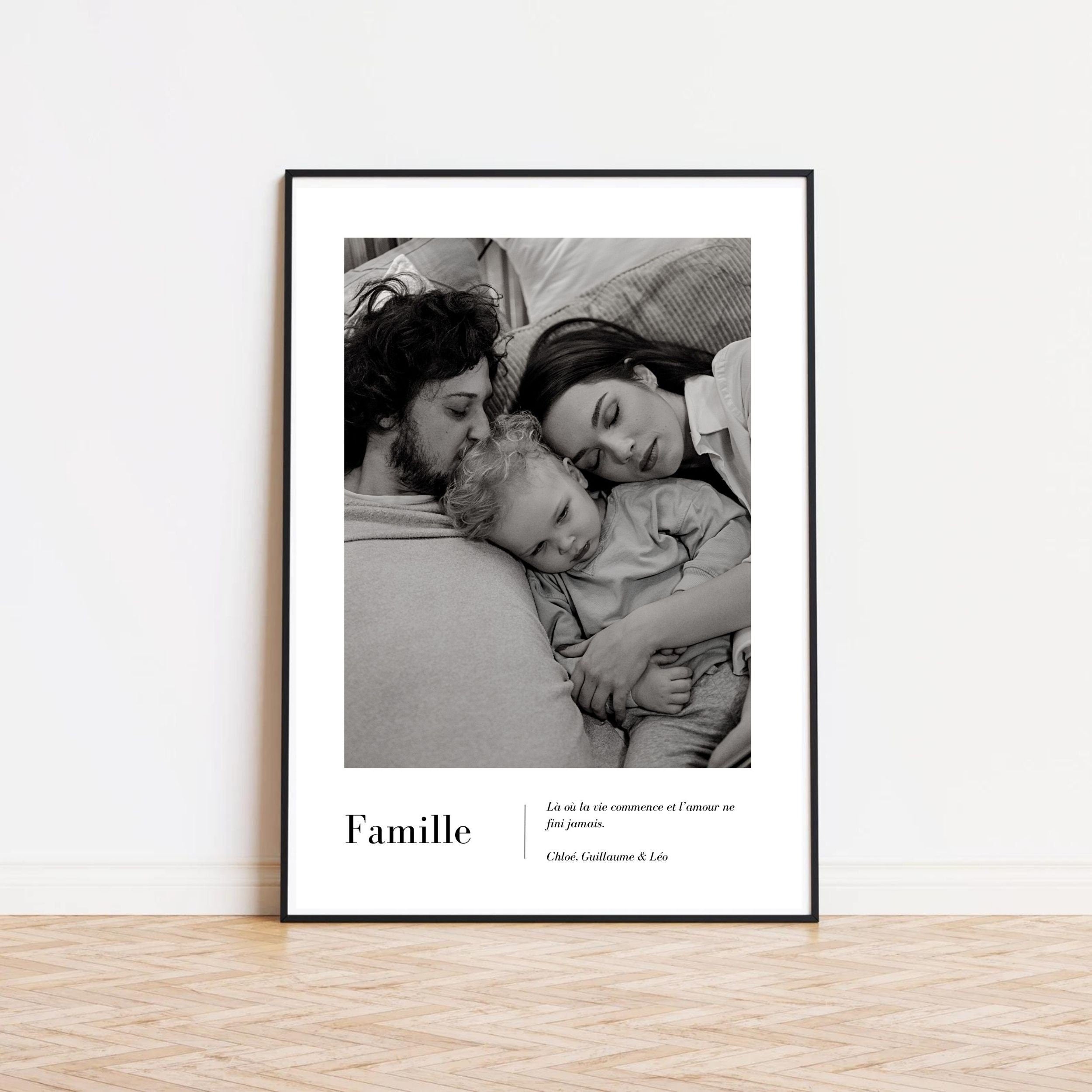 Affiche Personnalisée Famille - Le cadre famille personnalisé, avec photo & message